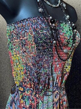 Hypnotik Rainbow Colorful Strapless Maxi Dress 🌈